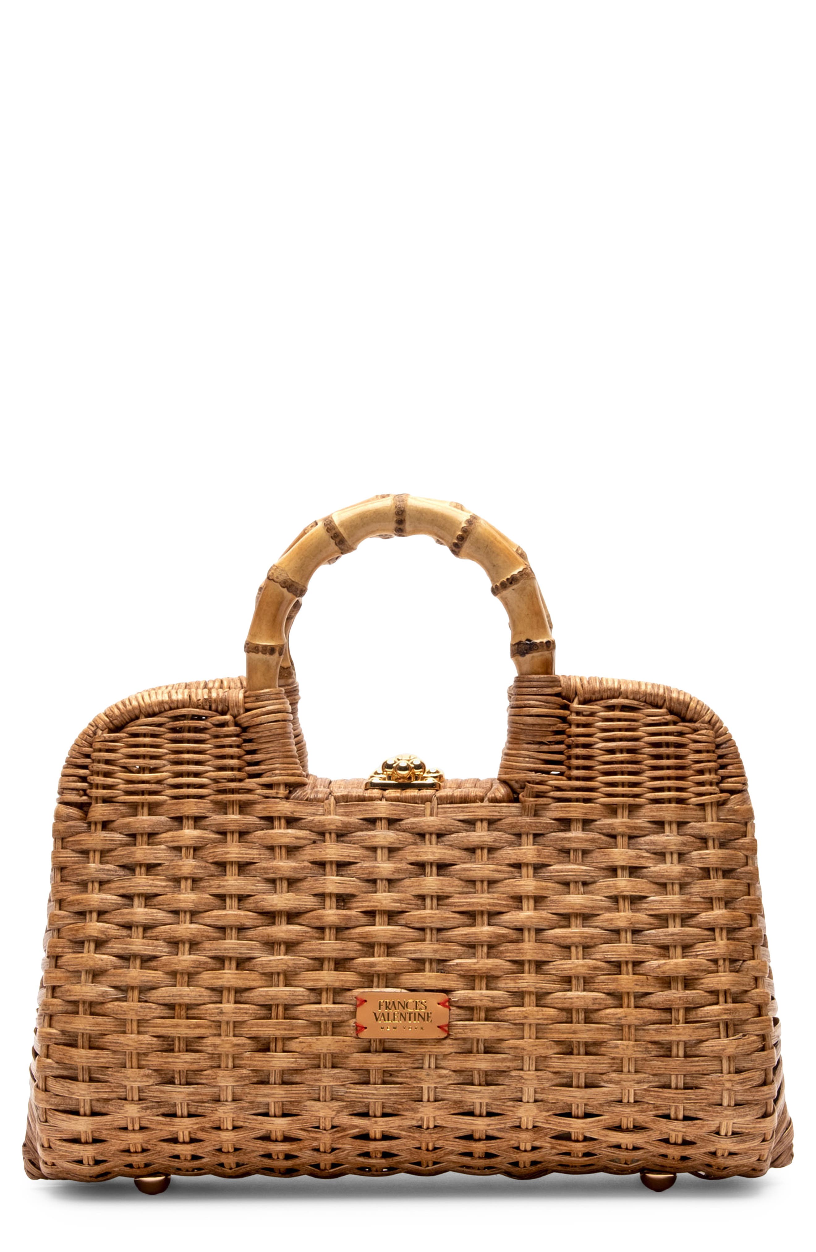 Frances Valentine Buzzy Woven Wicker Top Handle Bag, Main, color, 