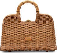 Frances Valentine Buzzy Woven Wicker Top Handle Bag