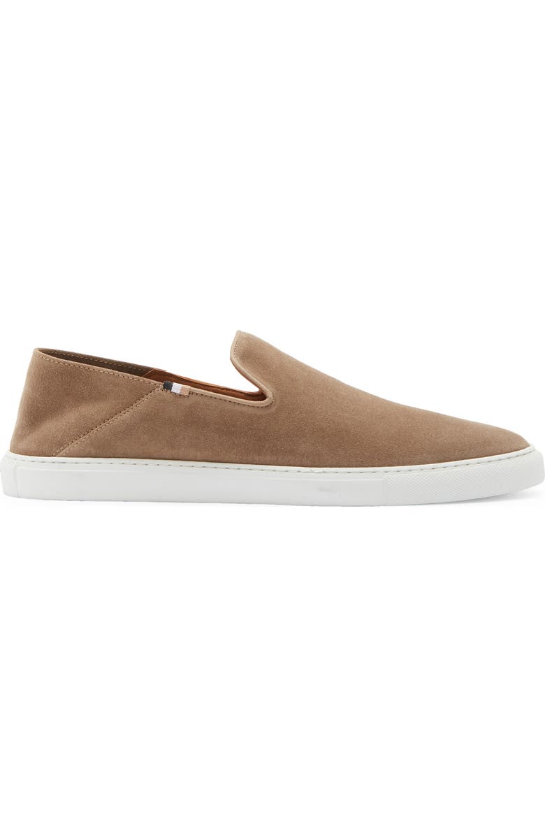 BOSS Rey Suede Slip-On Sneaker, Alternate, color, Medium Beige