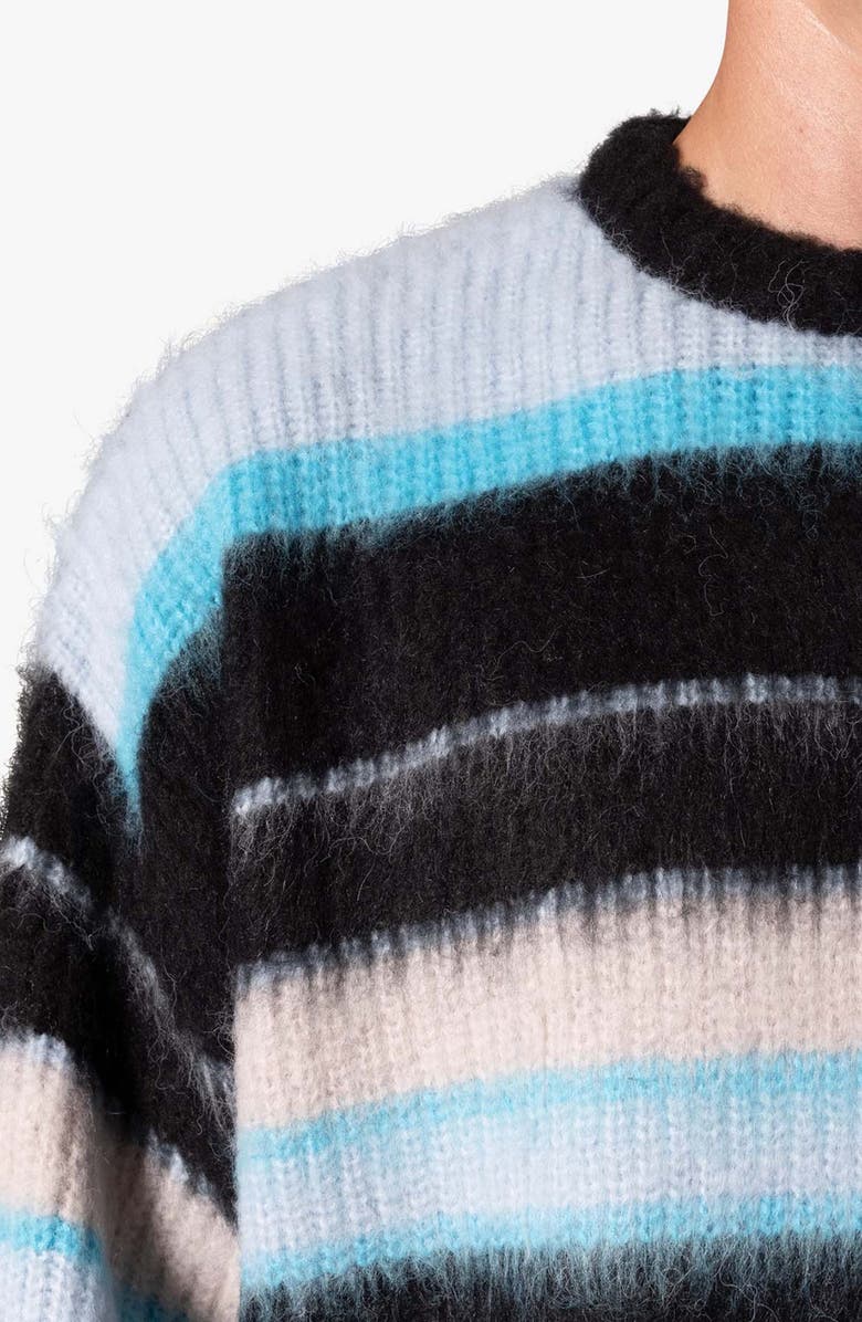 mnml Blue Water Palette Stripe Oversize Sweater, Alternate, color, Blue