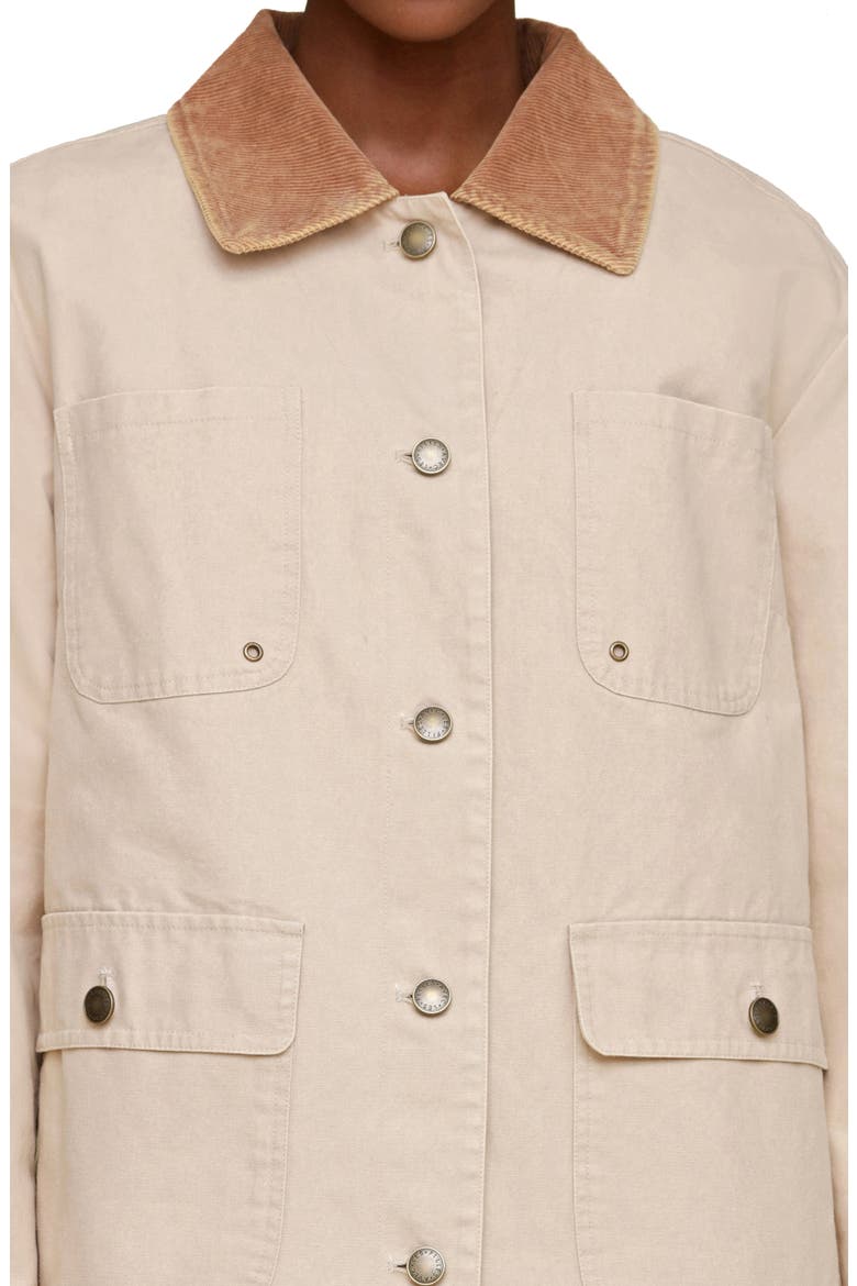 Contrast Collar Barn Jacket, Alternate, color, STONE