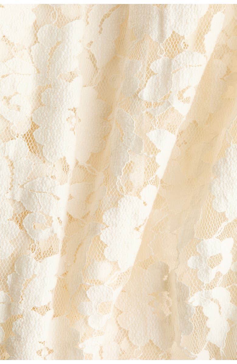 H&M Lace Midi Skirt, Alternate, color, Light Beige