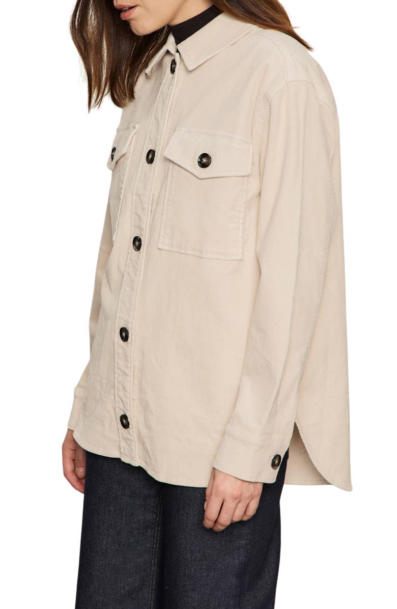 Sanctuary The Stretch Cotton Corduroy Shacket, Alternate, color, Mother Of Pearl