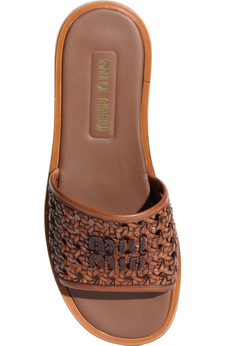 Miu Miu Woven Slide Sandal, Alternate, color,