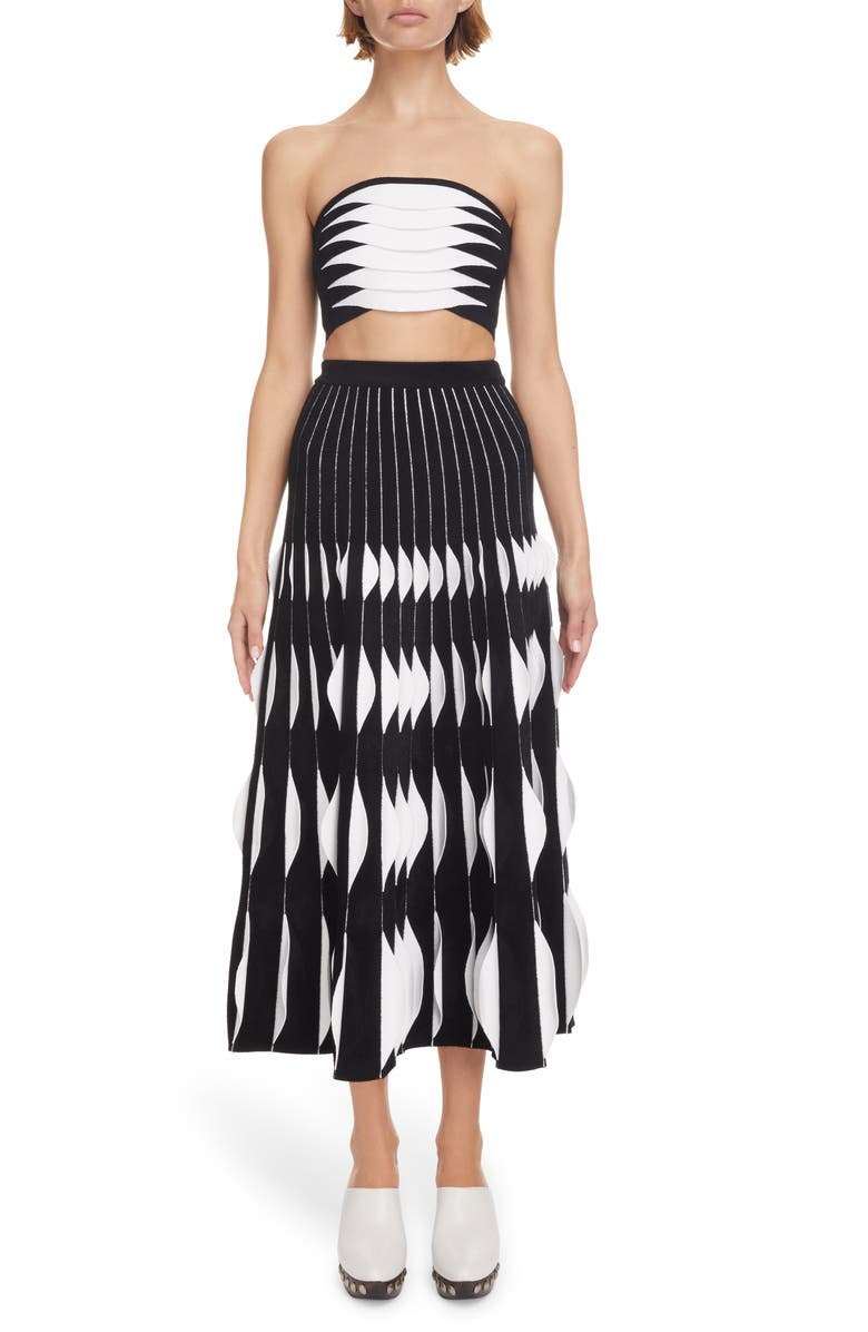 Alaïa 3D Python Pattern Midi Skirt, Alternate, color,