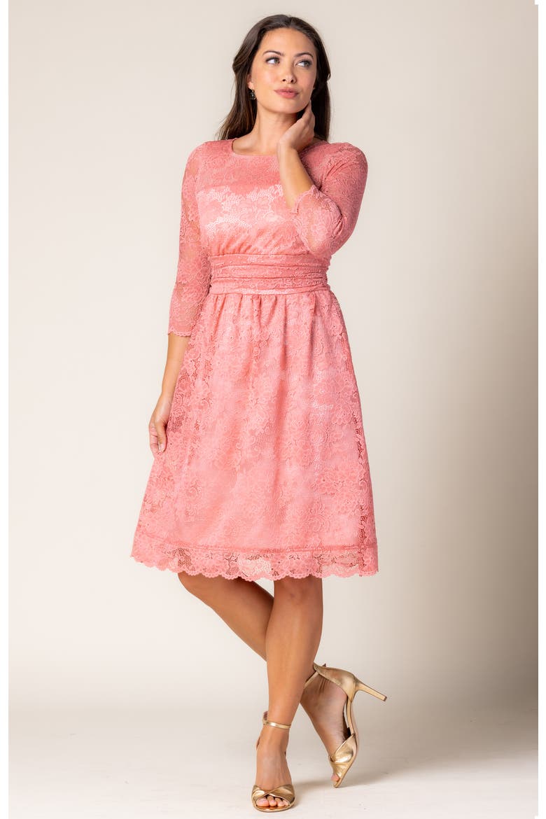 Luna Lace Cocktail Dress, Alternate, color, French Rose