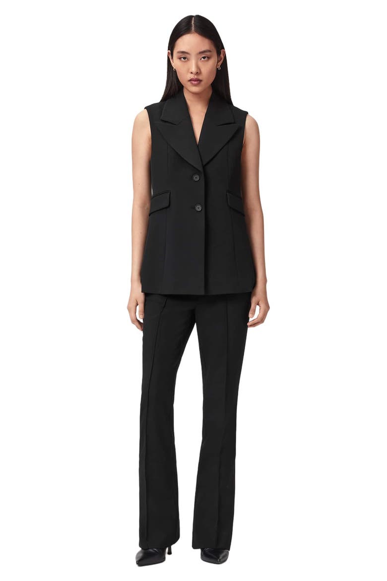 Astra Longline Waistcoat, Alternate, color, BLACK