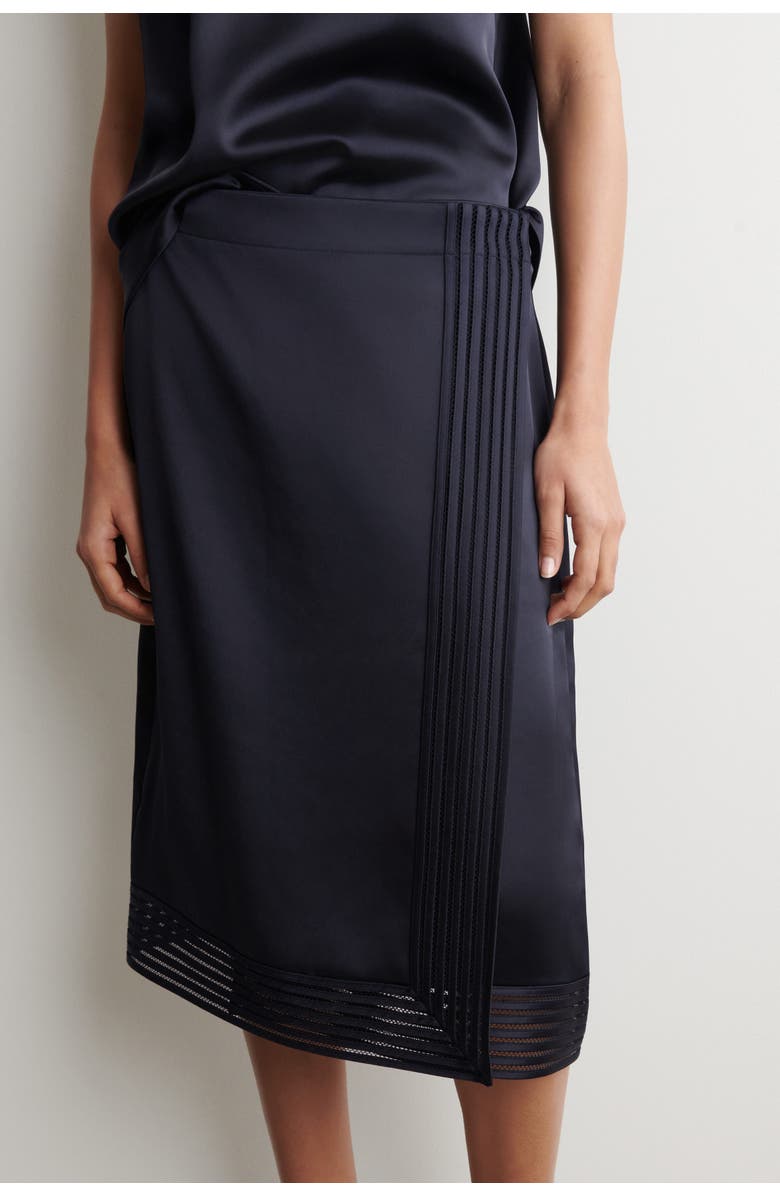 COS Open-stitch Wrap Skirt, Alternate, color, Navy