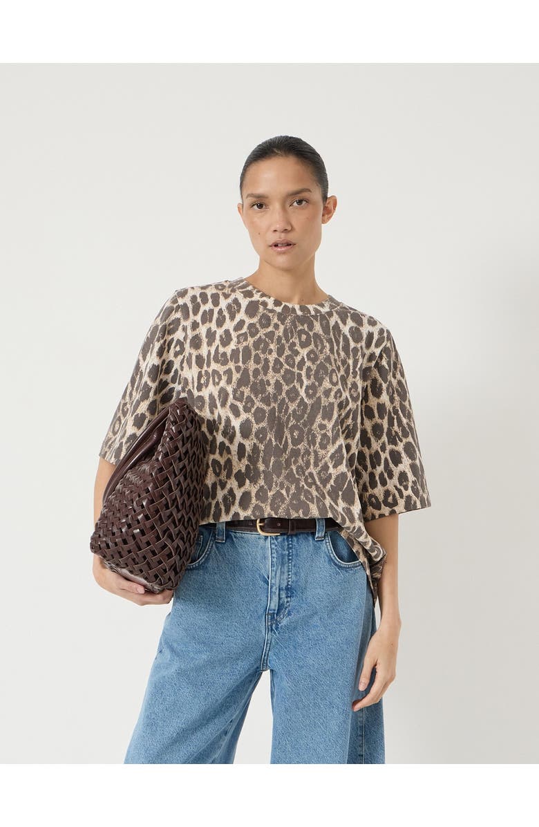 Hush Romina Leopard Print Heavyweight T-shirt, Main, color, Trans Neutral Leopard Print