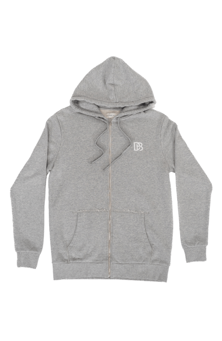 Dapper Boi Grey Melange Zip Hoodie, Main, color, 
