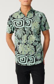 Rip Curl Barrel Killa Short Sleeve Cotton Button-Up Shirt