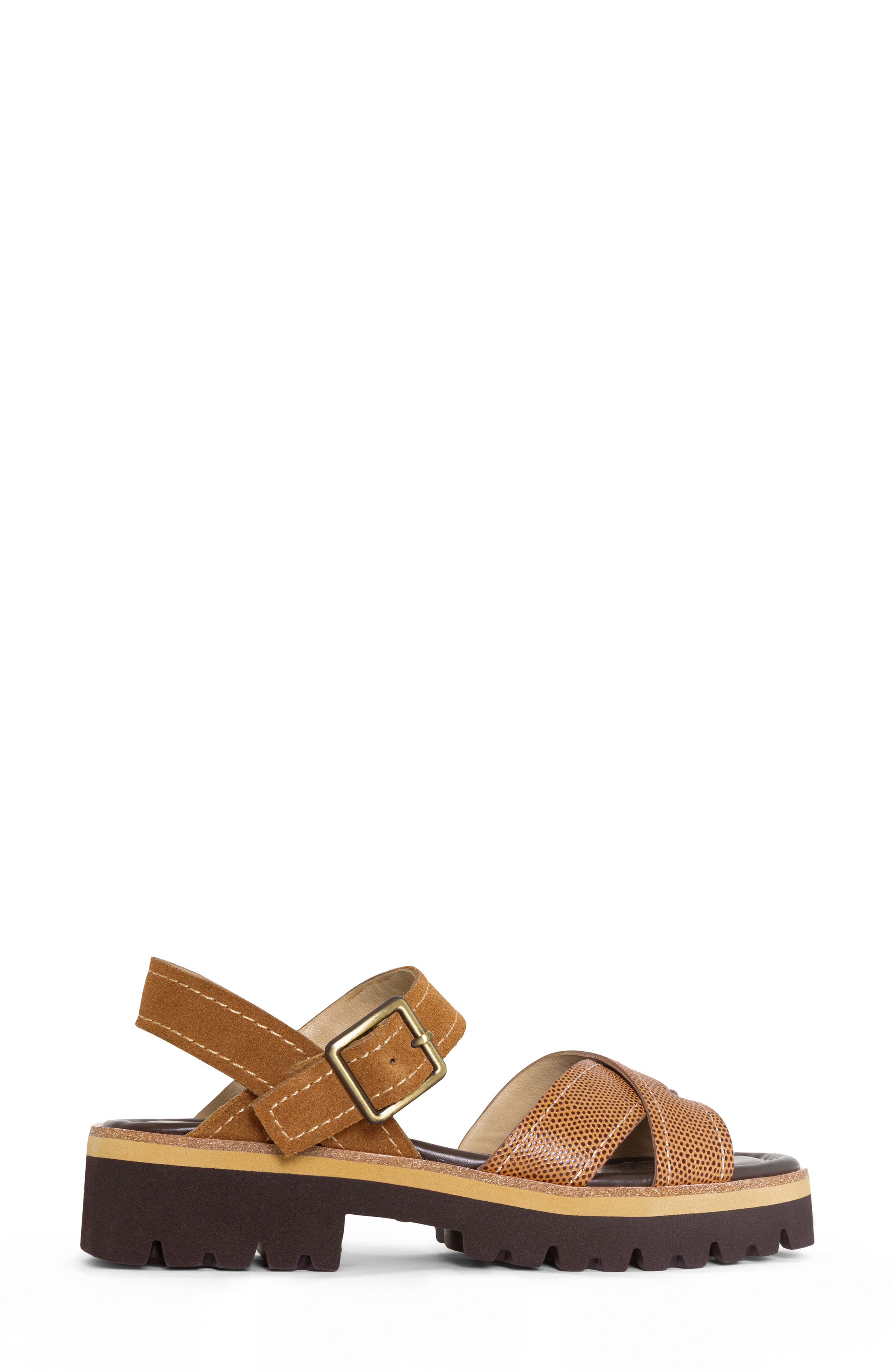 Donald Pliner Lug Sole Slingback Sandal, Alternate, color, Saddle