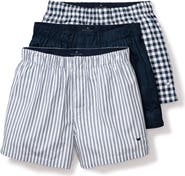 Petite Plume Assorted 3-Pack Woven Cotton Boxers