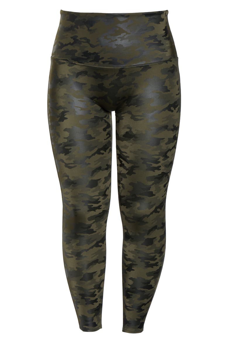 Camo Faux Leather Leggings, Alternate, color, MATTE GREEN CAMO