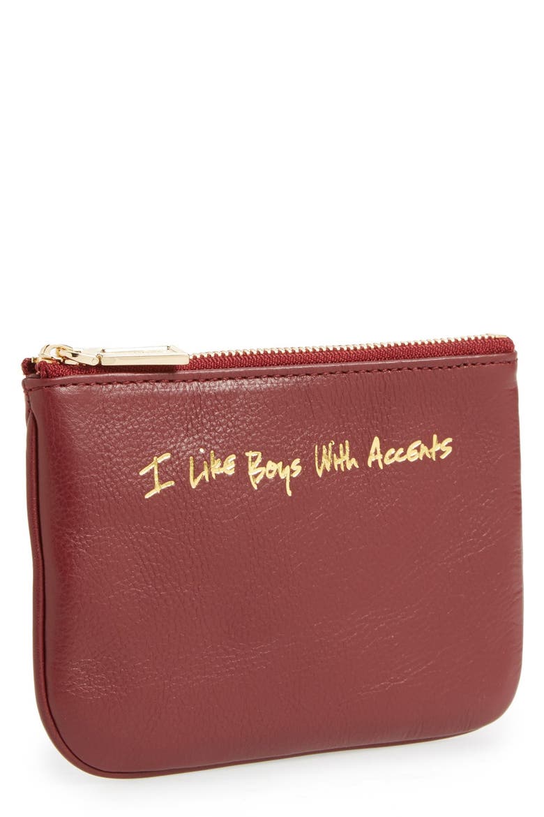 'Cory - I Like Boys With Accents' Pouch, Main, color, BURGUNDY