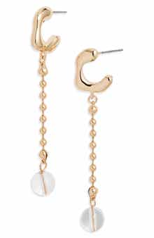 Open Edit Bead Linear Drop Earrings