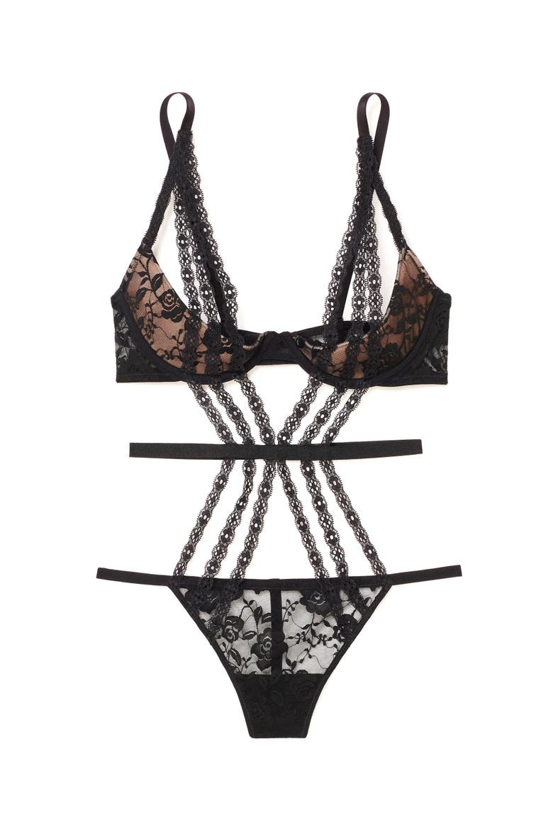 Leila Bodysuit Lingerie, Alternate, color, Black