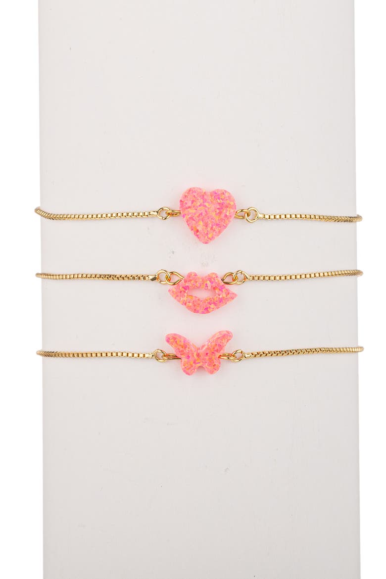Set of 3 Opal Slider Bracelets, Alternate, color, GOLD