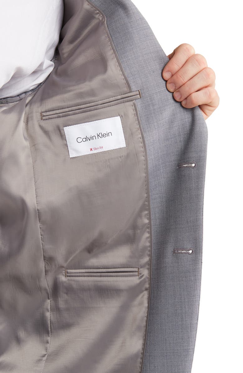 Calvin Klein Medium Grey Slim Stretch Suit Jacket, Alternate, color, Med Grey