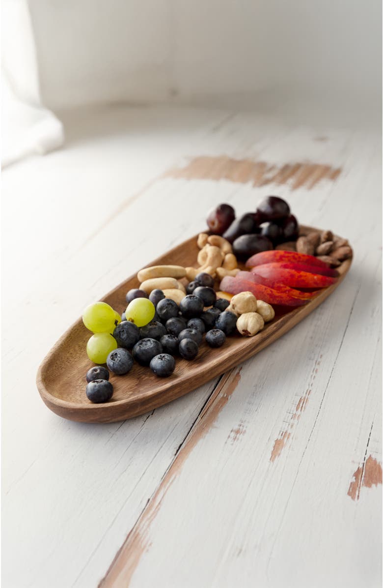 OHOM INC Foree Long Plate, Alternate, color, Brown