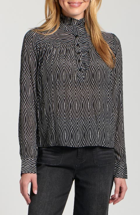 Ruffle Half-Placket Shirt