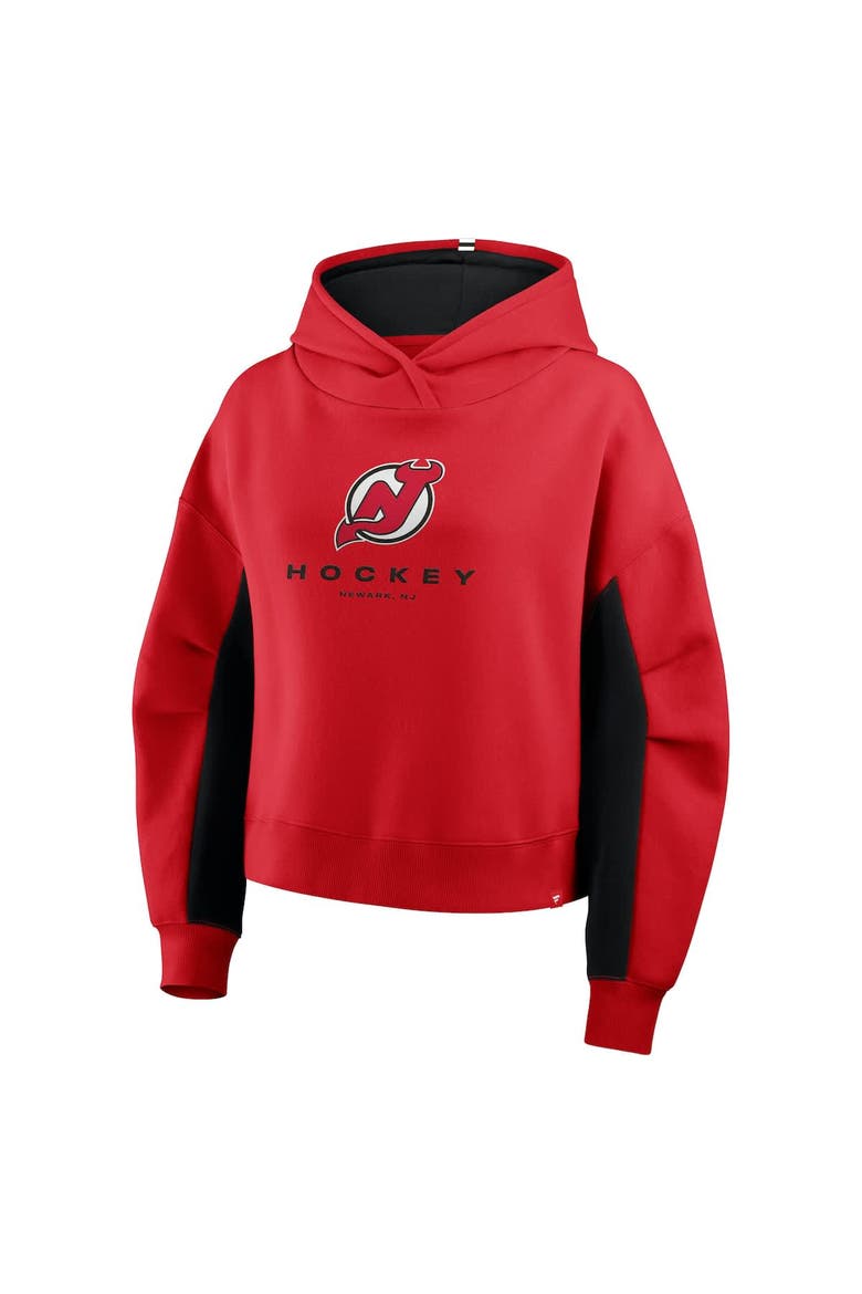 Women's Fanatics Red New Jersey Devils Back Check Boxy Hoodie, Alternate, color, Red