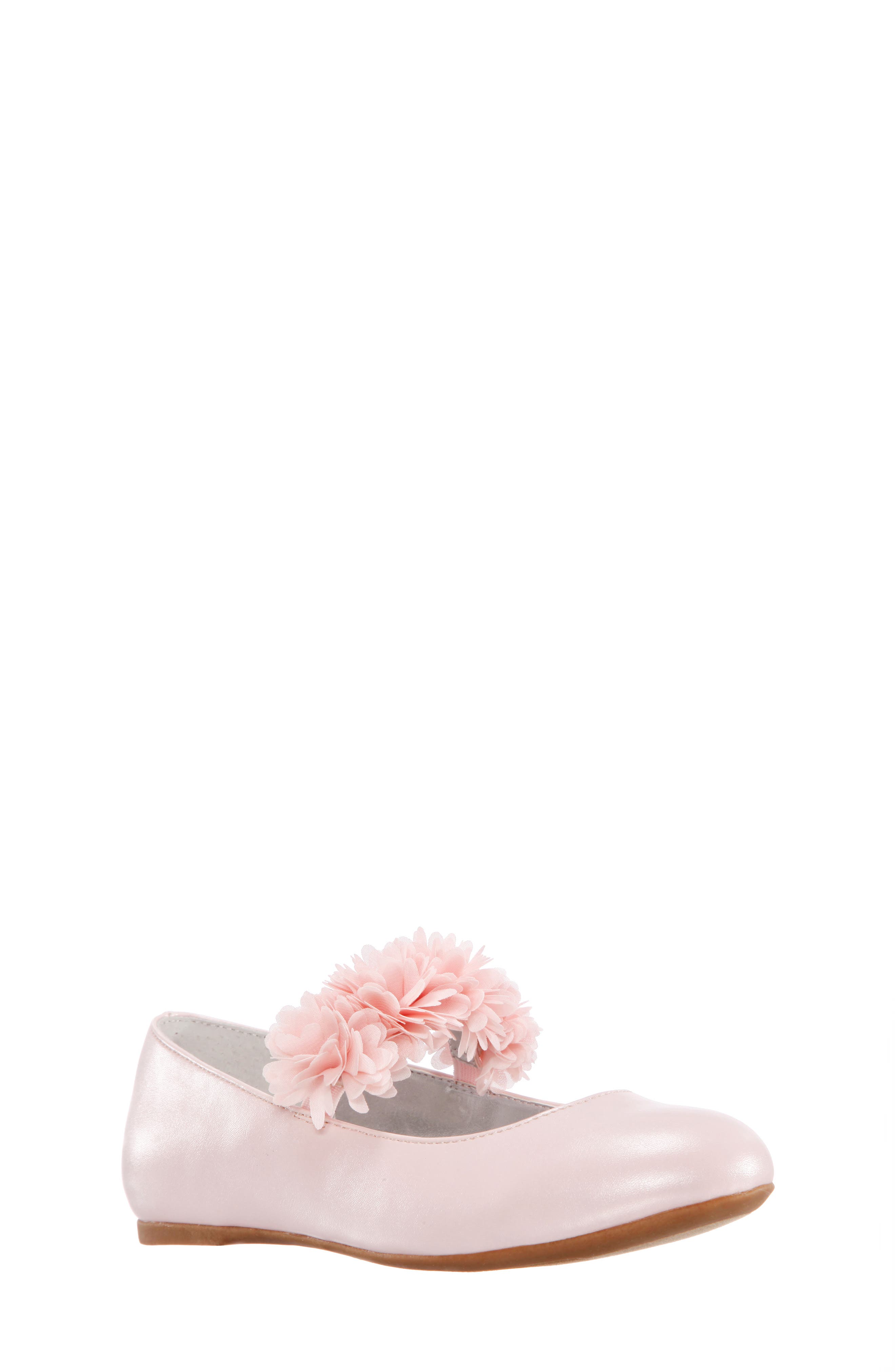 Medina Flower Ballet Flat, Main, color, PINK PEARLIZED