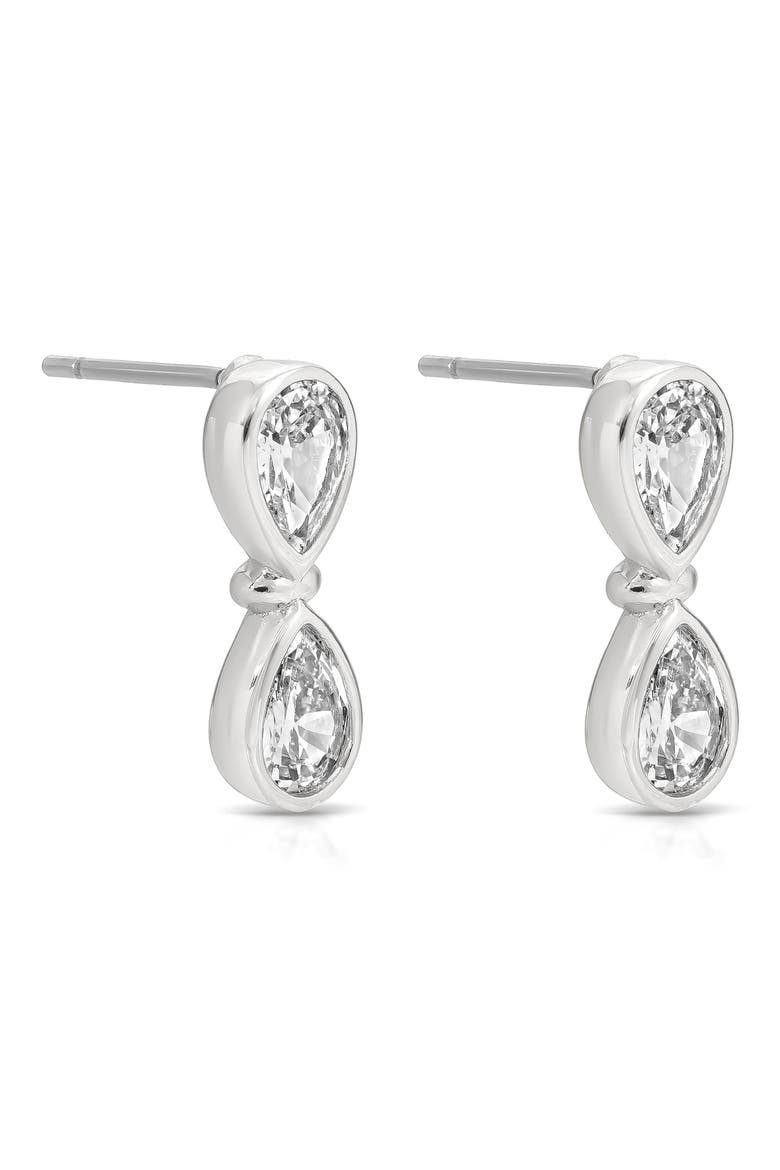 Infinity Crystal Drop Earrings, Alternate, color, SILVER