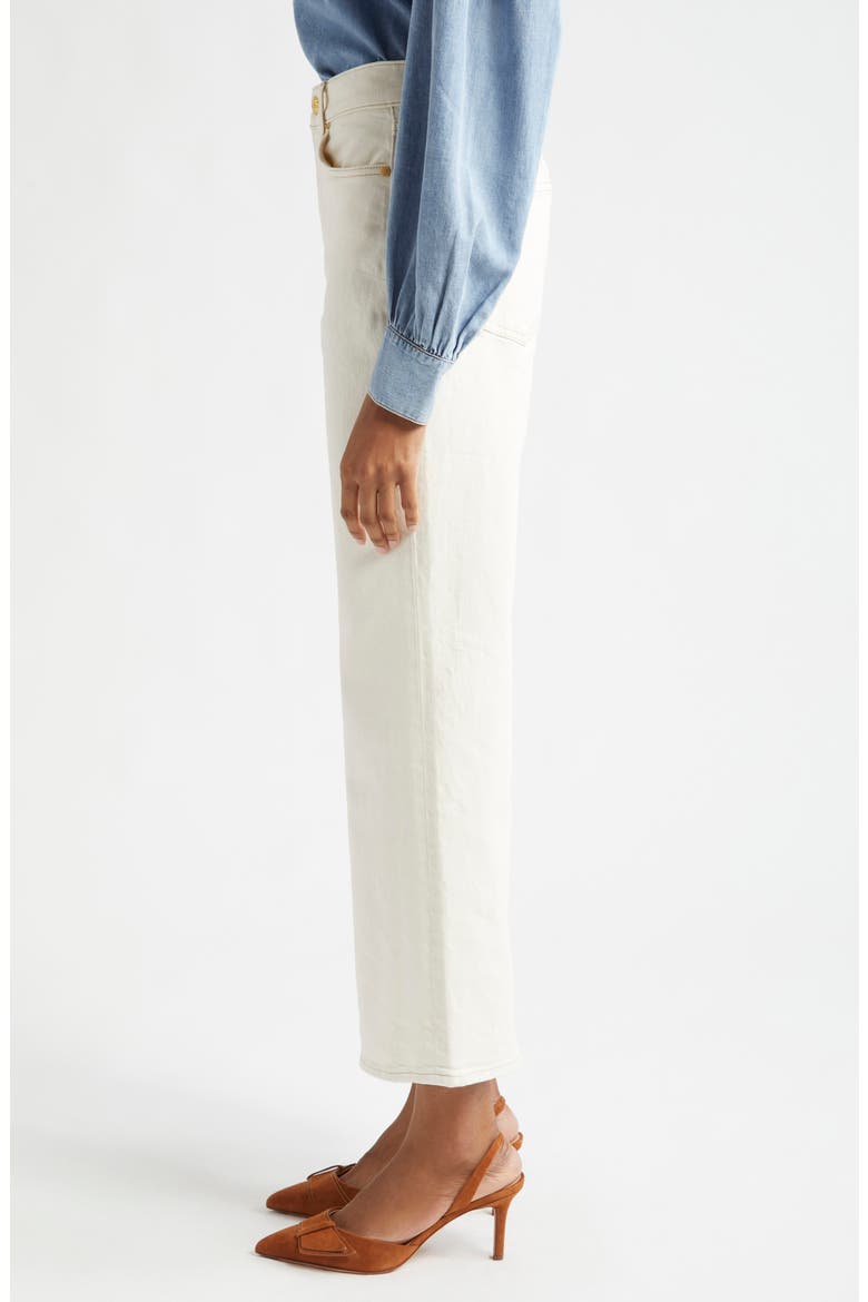 Dylan High Waist Ankle Relaxed Straight Leg Jeans, Alternate, color, ECRU