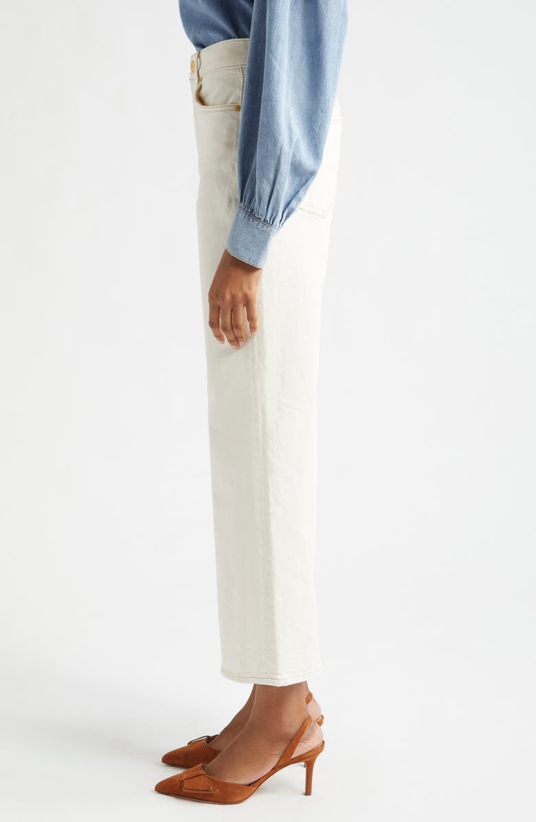 Veronica Beard Dylan High Waist Ankle Relaxed Straight Leg Jeans, Alternate, color, Ecru