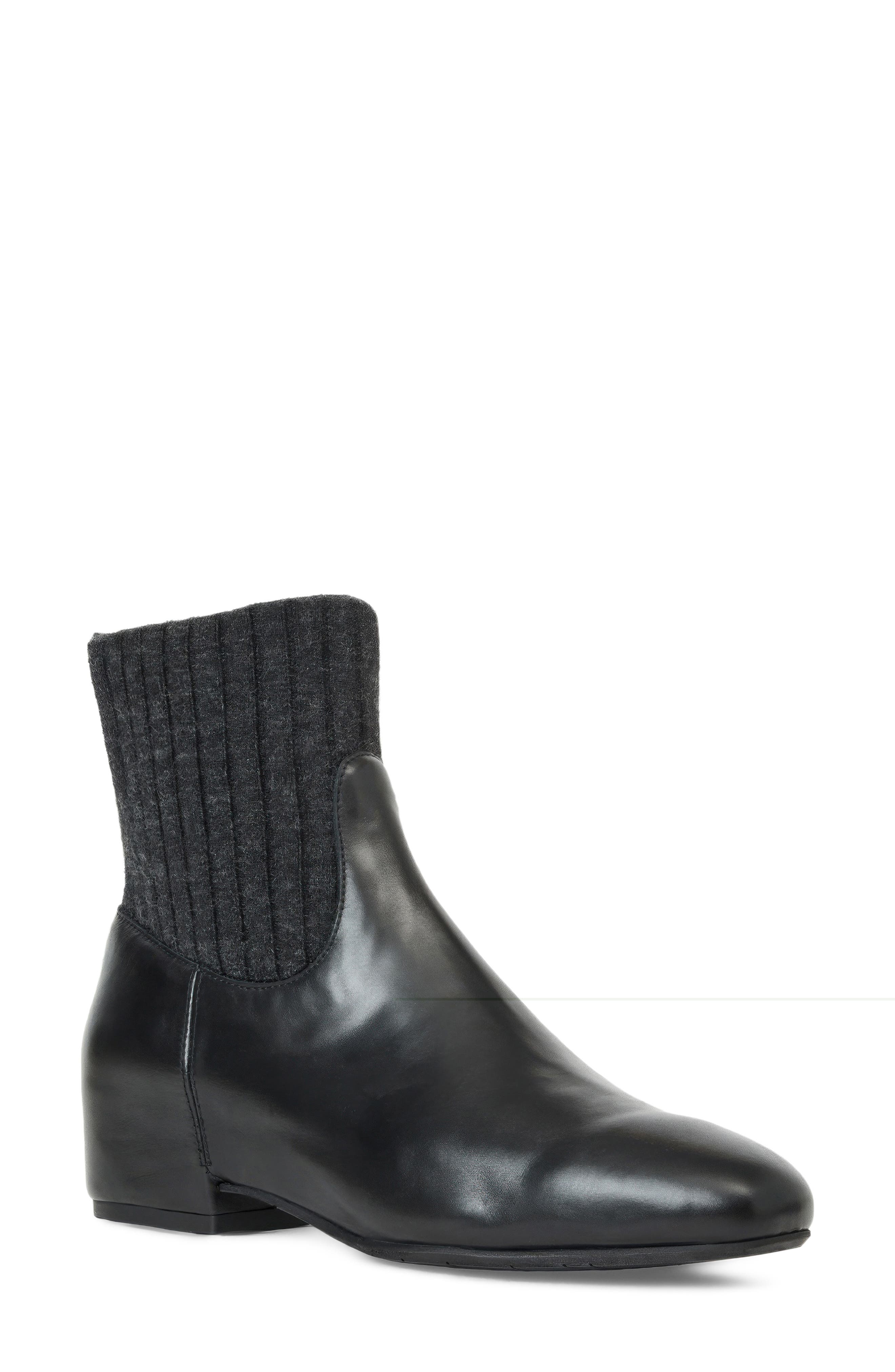 BLACK CALF/ KNIT