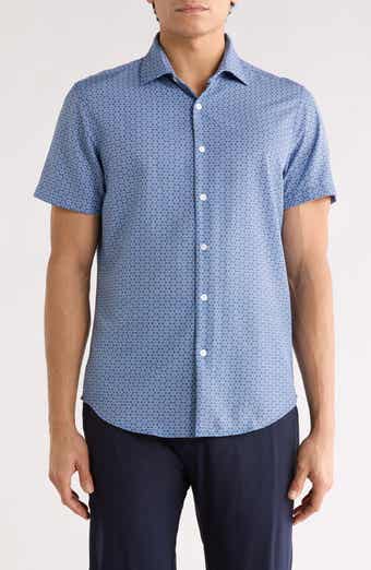 Micro Dot Tech Short Sleeve Button-Up Shirt