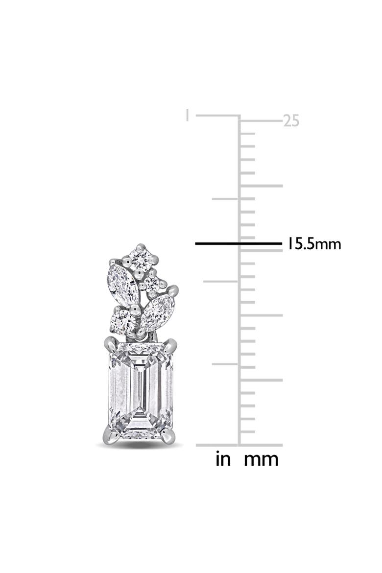 Lab-Grown Diamond Cluster Earrings 14k White Gold, Alternate, color, White Gold