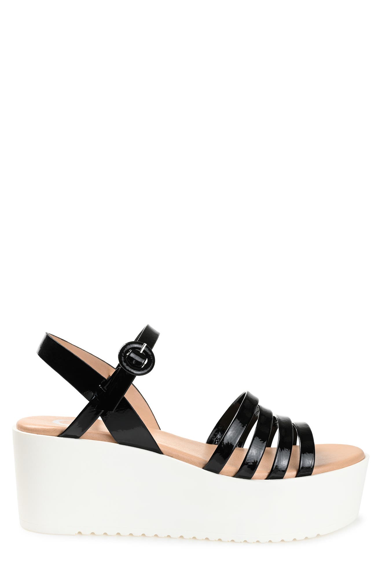 Journee Collection Miragge Platform Sandal, Alternate, color, Black