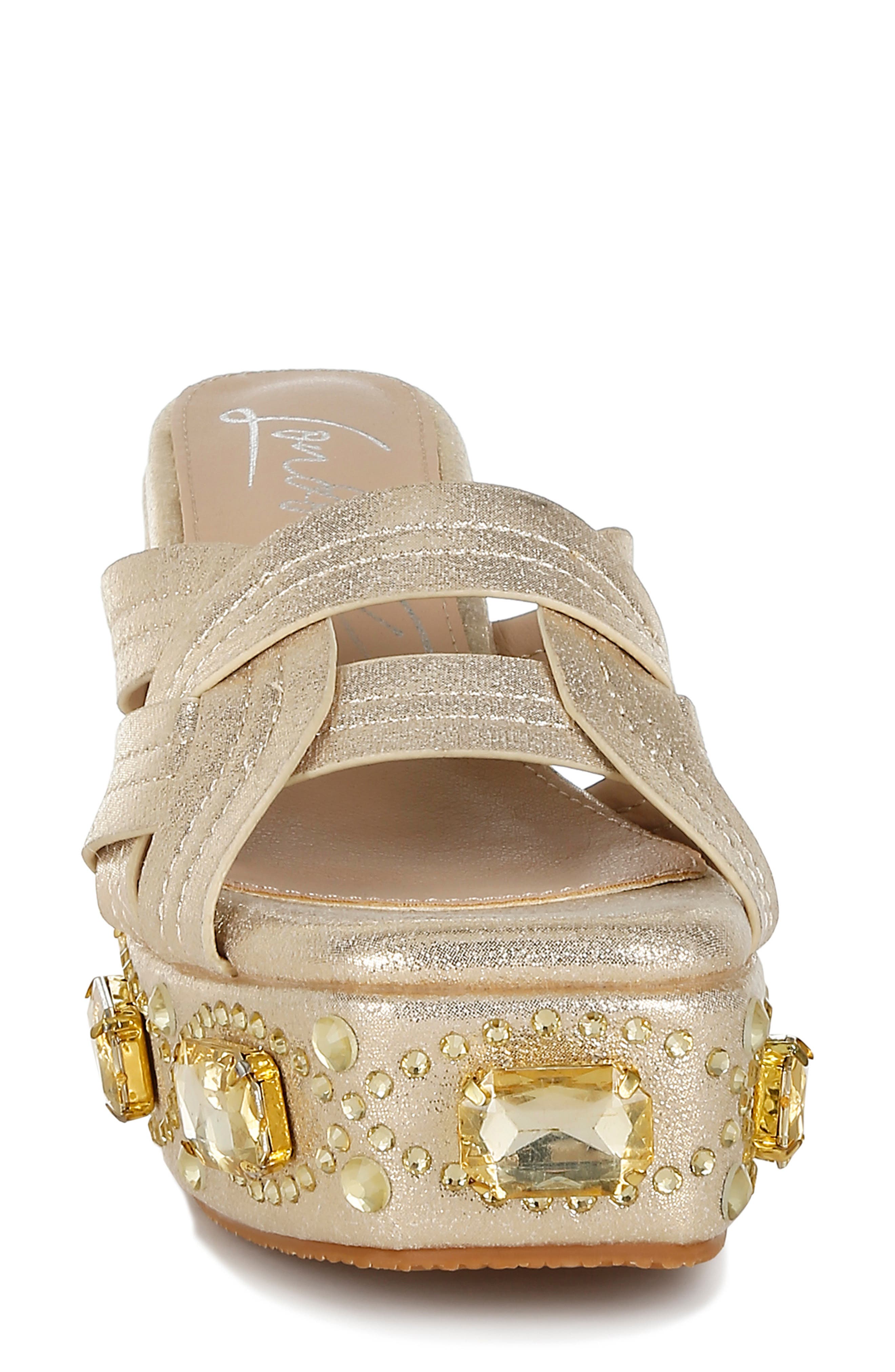 Blistronic Platform Wedge Sandal, Alternate, color, GOLD