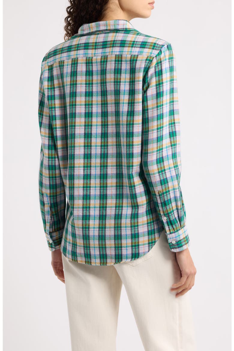 Eileen Relaxed Button Up Shirt, Main, color, GREEN PINK BLUE BLACK PLAID