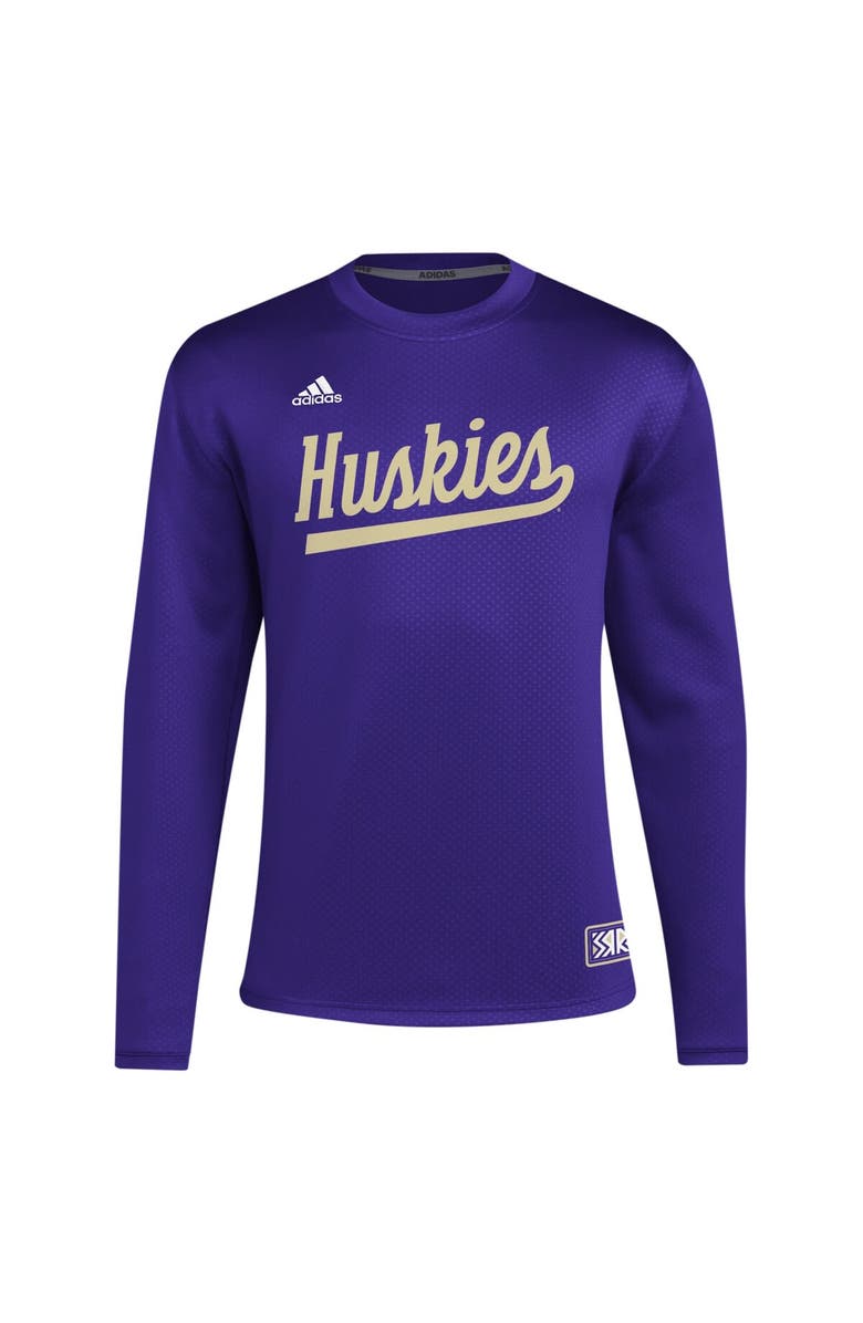 adidas Men's adidas Purple Washington Huskies Reverse Retro Baseball Script Pullover Sweatshirt, Alternate, color, Purple