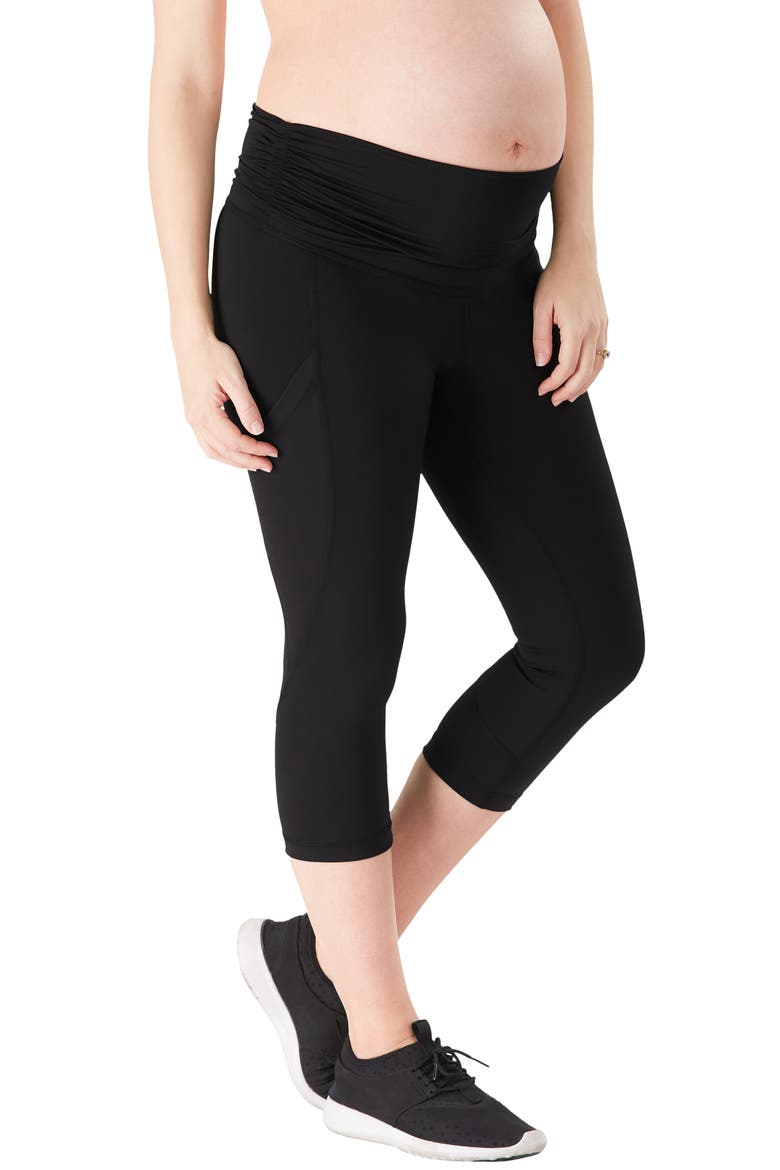 ActiveSupport® Power Capri Maternity Leggings, Alternate, color, BLACK