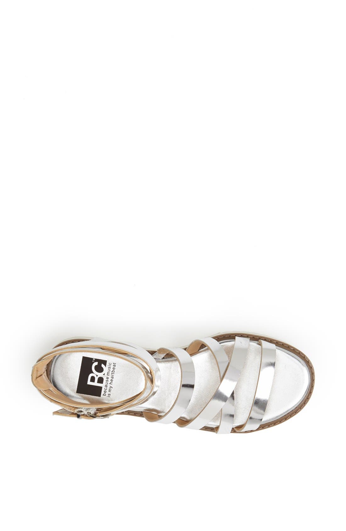 'Off the Cuff' Gladiator Sandal, Alternate, color, SILVER