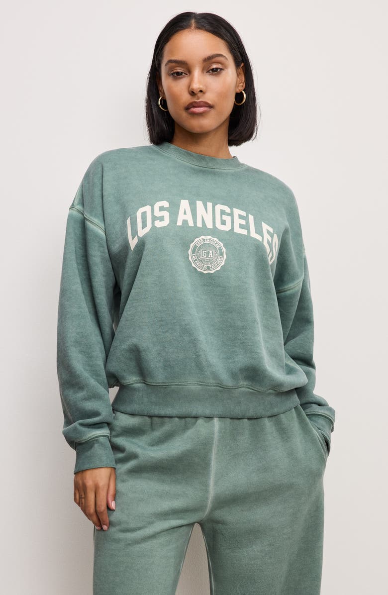 Good American Brushed Fleece Graphic Sweatshirt, Alternate, color,