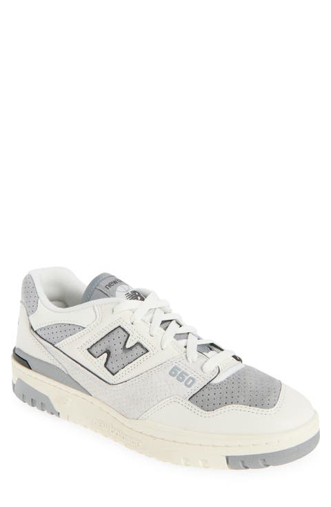 スニーカー NEW BALANCE Sneakers Men Leather White/Light Grey Amazon.com | New Balance 550 White Grey Style Code: BB550PB1