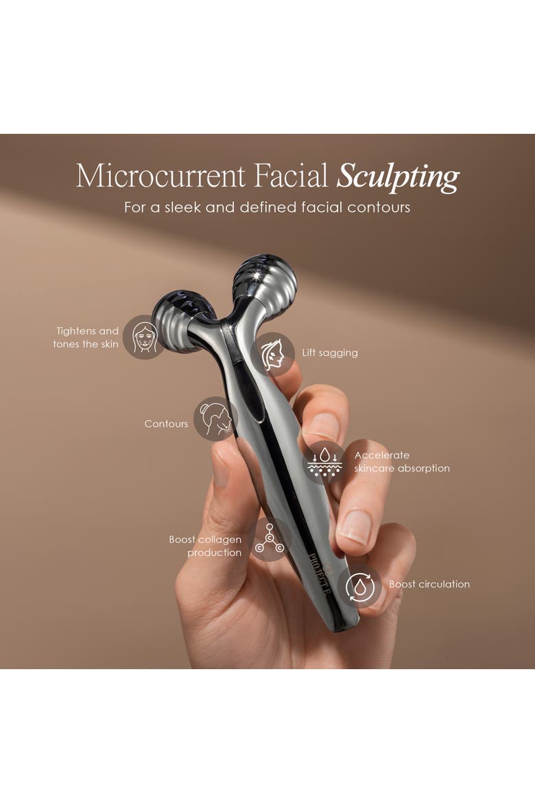 VORA Microcurrent Facial Roller | 3D Face & Body Massager | Instant Face Lift & V-Shape | Anti-Aging & Tightening | Solar Powered, Alternate, color, White