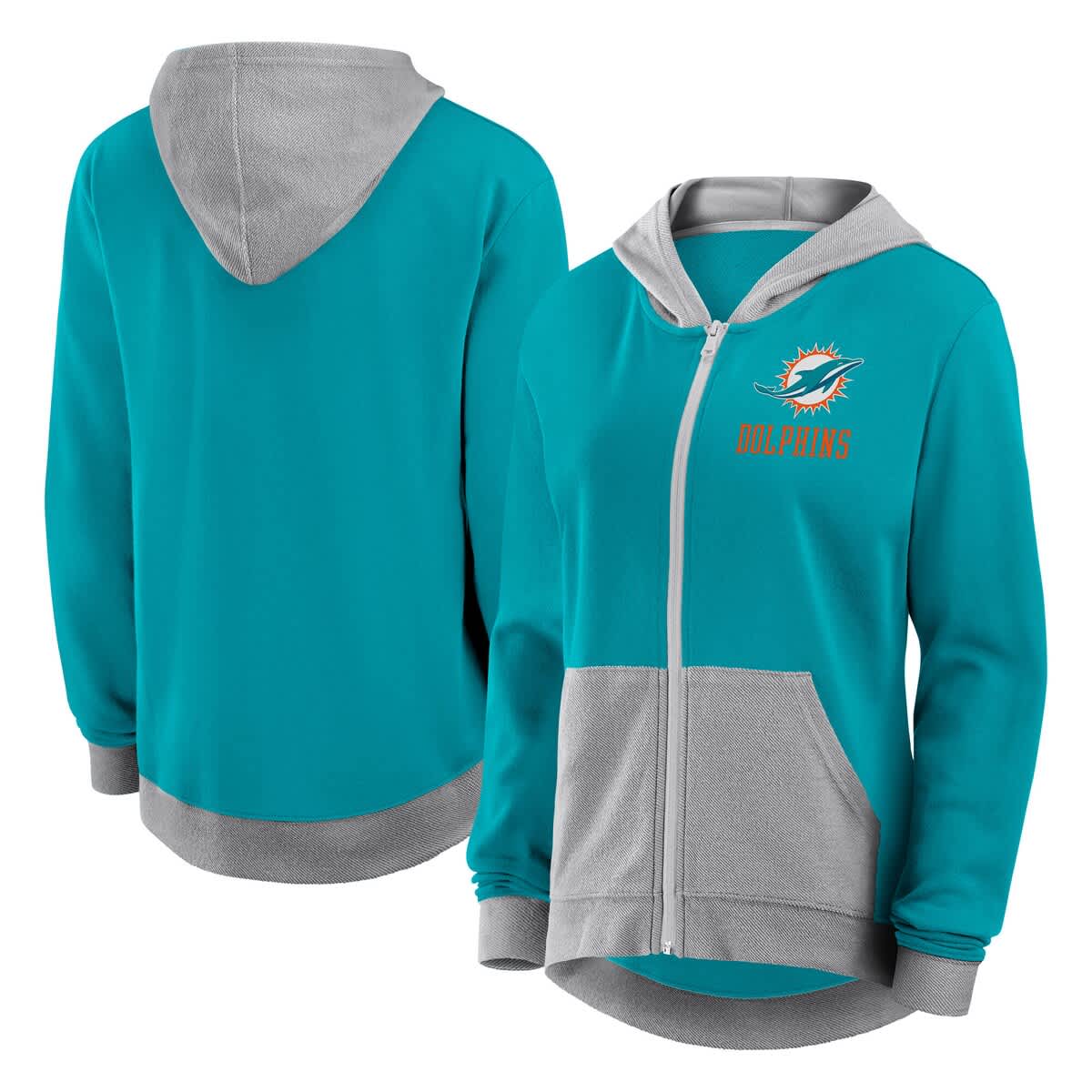 Women's Logo Athletic Aqua Miami Dolphins Hit It French Terry Full