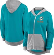 Logo Athletic Women's Logo Athletic Aqua Miami Dolphins Hit It French Terry Full-Zip Hoodie