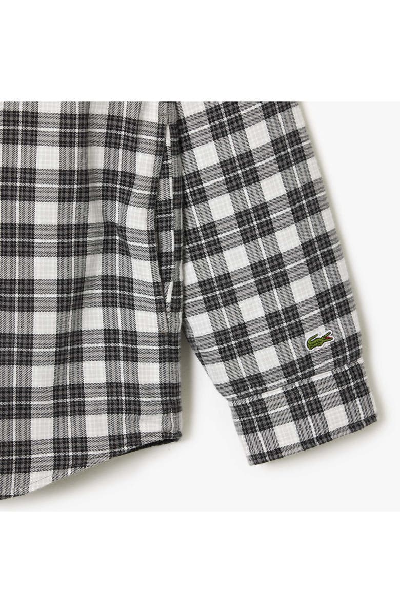 Lacoste Plaid Flannel Button-Up Overshirt, Alternate, color, 