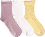 MUK LUKS Whisper Assorted 3-Pack Crew Socks