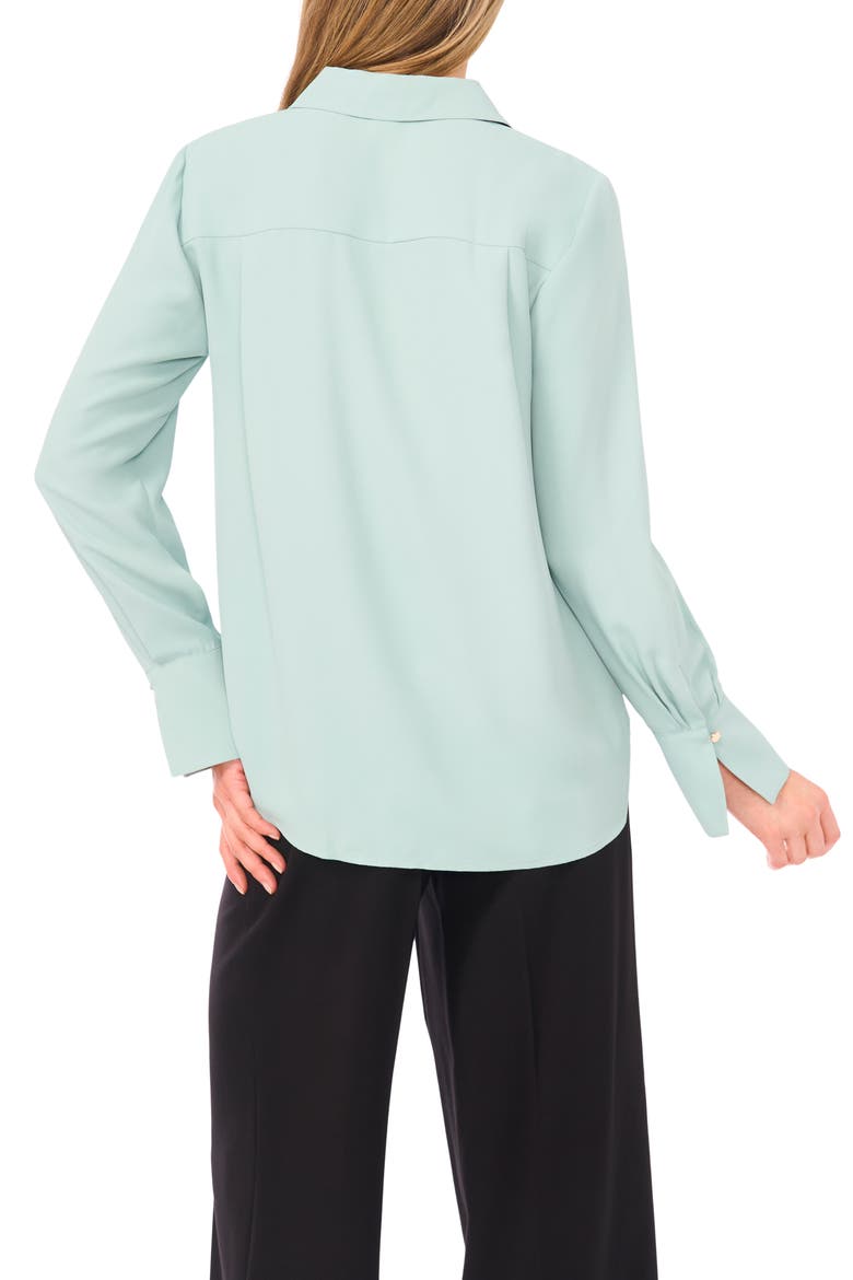 Split Cuff Button-Up Top, Alternate, color, AQUA MALIGNE