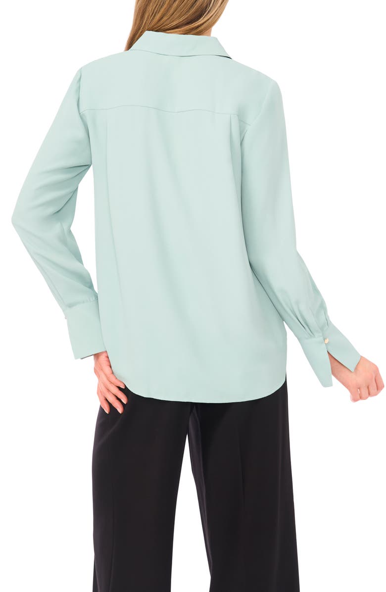 Halogen<sup>®</sup> Split Cuff Button-Up Top, Alternate, color, Aqua Maligne