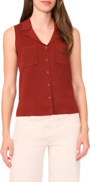 Halogen® Lapel Collar Sweater Vest