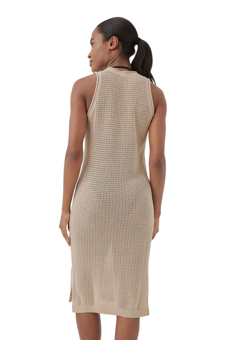 Beachside Linen Crochet Cover-Up Made with Organic Cotton, Alternate, color, Sandshell